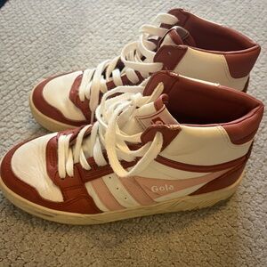 Gola Red and White High-Top Sneakers